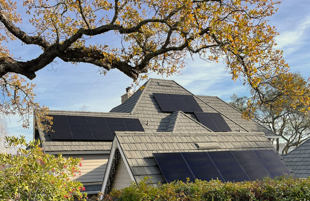 Solar panels installed on a roof in Sacramento, CA